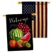 Breeze Decor Welcome Fruity 2-Sided Polyester 3'3 x 2'3 ft House Flag in Blue/Green/Red | 40 H x 28 W in | Wayfair