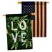 Ornament Collection Love 2-Sided Polyester 3'3 x 2'3 ft. House Flag in Green/White | 40 H x 28 W in | Wayfair OC-VA-HP-192391-IP-BOAA-D-US21-OC