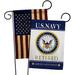 Breeze Decor US Navy Retired 2-Sided Polyester 18 x 13 in. Garden Flag in Blue/White | 18.5 H x 13 W in | Wayfair BD-MI-GP-108478-IP-BOAA-D-US20-UN