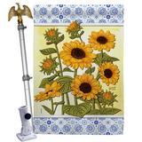 Breeze Decor Decorative House 2-Sided Polyester 3'4 x 2'4 ft. Flag Set in Blue/Yellow | 40 H x 28 W in | Wayfair BD-FL-HS-104109-IP-BO-02-D-US21-BD