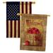 Breeze Decor Welcome Apple Basket 2-Sided Polyester 3'3 x 2'3 ft House Flag in Blue/Brown/Red | 40 H x 28 W in | Wayfair