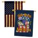 Breeze Decor God Bass America 2-Sided Polyester 40 x 28 in. House Flag in Blue/Brown/Red | 40 H x 28 W in | Wayfair