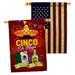 Ornament Collection Cinco Festival 2-Sided Polyster 40 x 28 in. House Flag in Green/Red/Yellow | 40 H x 28 W in | Wayfair