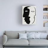 Wrought Studio™ Face to Face by Design Fabrikken - Wrapped Canvas Graphic Art Canvas in Black/White | 19 H x 14 W x 2 D in | Wayfair