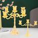 House of Hampton® 8.85"H Gold Tabletop Candelabra w/ 3 Heads Metal in Yellow | 8.85 H x 9.44 W x 3.14 D in | Wayfair