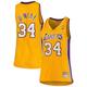 "Maillot Swingman Mitchell & Ness Shaquille O'Neal doré Los Angeles Lakers 1999/00 Hardwood Classics pour femme - Homme Taille: M"
