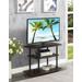 Designs2Go No Tools 3 Tier TV Stand in Espresso/Black Poles - Convenience Concepts 131020ESBL