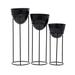 Juniper + Ivory CosmoLiving by Cosmopolitan Set of 3 13 In. x 13 In. Contemporary Planters Black Iron - 95880