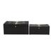 Juniper + Ivory CosmoLiving by Cosmopolitan 4 In. x 10 In. Contemporary Boxes Wood Black Gold - 53578
