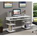 Designs2Go No Tools 60 inch Deluxe Student Desk with Shelves in White - Convenience Concepts 131636W