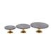 Juniper + Ivory Set of 3 6 In. x 12 In. Natural Cake Stand Black Aluminum - 84079