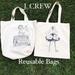 J. Crew Bags | J. Crew Reusable Bags | Color: Black/Cream | Size: Os