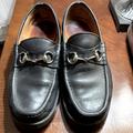 Gucci Shoes | Black Gucci Silver Horsebit Leather Loafers Rubber Soles | Color: Black | Size: 9.5
