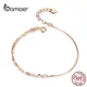 Bamoer-Bracelet de base en or rose avec boîte à câble bijoux en argent regardé serrure JOcorrigée