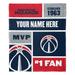 The Northwest Group Washington Wizards 50'' x 60'' Colorblock Personalized Silk Touch Throw