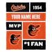 The Northwest Group Baltimore Orioles 50'' x 60'' Colorblock Personalized Silk Touch Throw