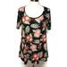 Lularoe Dresses | Lularoe Black Floral Knit Short Sleeve Dress Xs | Color: Black | Size: Xs