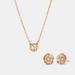 Coach Jewelry | Coach Open Circle Tea Rose Gold Earrings/Necklace | Color: Gold | Size: Necklace 16"-18"