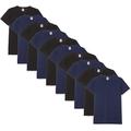 Fruit of the Loom Men's V-Neck Valueweight T-Shirt Pack of 10, Black/Navy, Medium