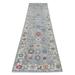 Shahbanu Rugs Gray Afghan Oushak Soft Wool Hand Knotted Oriental Runner Rug (2'10" x 11'7") - 2'10" x 11'7"