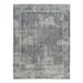 Shahbanu Rugs Light Gray Fine Jacquard with Erased Design Wool and Plant Based Silk Hand Loomed Oriental Rug (9'0" x 12'0")