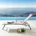 Corvus Sorrento Outdoor Sling Fabric Adjustable Chaise Lounge with Arms