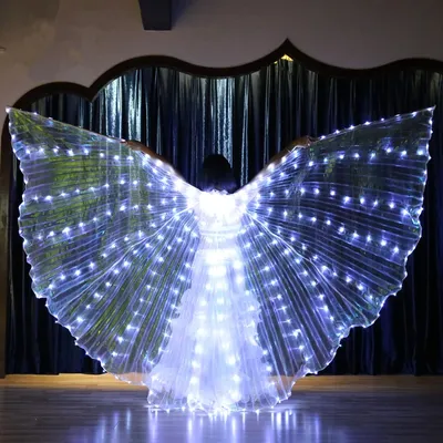 Costume d'Aile Dorée LED pour Adulte Résistant à 360 Accessoires de brevdu Ventre Fluorescent