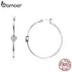 BAMOER-Boucles d'oreilles en argent regardé 925 pour femme grand cercle amour forme de cœur CZ