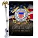 Angeleno Heritage Us Coast Guard Semper Paratus 2-Sided Polyester 2'3 x 3'3 ft House Flag Set in Black | 40 H x 28 W in | Wayfair