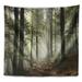 East Urban Home Polyester Light in Dense Fall Forest w/ Fog Tapestry w/ Hanging Accessories Included Polyester | 50 H x 60 W in | Wayfair
