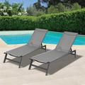 LoveisCool 75” Long Reclining Chaise Lounge ( Set Of 2 ) Metal in Gray | 36.3 H x 20 W x 71 D in | Wayfair 0884218484148