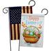 Breeze Decor Easter Floral Basket 2-Sided Polyester 18 x 13 in. Garden Flag in Blue/Brown/Green | 18.5 H x 13 W in | Wayfair
