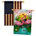 Breeze Decor Flamingo Lover 2-Sided Polyester 40 x 28 in. House Flag in Green/Pink | 40 H x 28 W in | Wayfair BD-VA-HP-101063-IP-BOAA-D-US19-BD