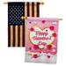 Breeze Decor Flying Heart Valentine's 2-Sided Polyester 40 x 28 in. House Flag in Pink/Red | 40 H x 28 W in | Wayfair