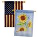 Breeze Decor Summer Sunflower 2-Sided Polyester 40 x 28 in. House Flag in Blue/Green/Yellow | 40 H x 28 W in | Wayfair