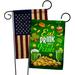 Breeze Decor Eat Drink Be Irish 2-Sided Polyester 18 x 13 in. Garden Flag in Green/Yellow | 18.5 H x 13 W in | Wayfair