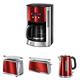 Russell Hobbs Solar Red Frühstückset Toaster, Wasserkocher und Kaffeemaschine