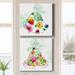 House of Hampton® Fashionable Florals I - 2 Piece Painting Set Canvas/Metal in Blue/Green/Indigo | 16 H x 32 W x 1 D in | Wayfair