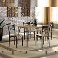 Williston Forge Marquez 4 - Person Dining Set Wood/Metal in Brown | 30 H in | Wayfair 58536D5CF18C4C7DA364D8B6B7C100CA