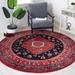 Black;red Round 6'7" Area Rug - Mistana™ Chavis Oriental Red/Black Area Rug 79.0 x 0.59 in black/blue/brown/gray/green/indigo/pink/red/yellow, | Wayfair