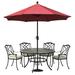 Arlmont & Co. Kaka Sunbrella 9Ft Patio Umbrella, Burgundy Metal | 108 W x 108 D in | Wayfair 8420363BC84340B095D669BA2DD49225