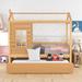 Shoshoni Twin Canopy Bed w/ Trundle by Harper Orchard in Brown | 74 H x 41.2 W x 80 D in | Wayfair 9A738AA4C4F748299A1B23B1B2260741
