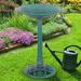 Alcott Hill® Outdoor Freestanding Resin Pedestal Birdbath for Garden Resin in Green | 28 H x 20 W x 20 D in | Wayfair