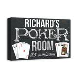 Trinx Poker Room - Unframed Print on Canvas in Black/White | 12 H x 18 W x 1.25 D in | Wayfair 212FA158057543638ED58261AB20E919