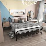 Odacia Bed Frame Metal in Black Laurel Foundry Modern Farmhouse® | 43.31 H x 76.38 W x 83.07 D in | Wayfair A3CD3B0953D444D38611364EF9983A65