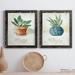 Red Barrel Studio® Potted Sage - 2 Piece Picture Frame Painting Set on Canvas Canvas, in Blue/Green/Orange | 37.5 H x 55 W x 1.5 D in | Wayfair