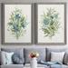 Gracie Oaks Greenery I - Picture Frame Painting Print Set on Canvas Canvas, Solid Wood in Black/Blue/Green | 20 H x 17 W in | Wayfair