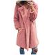 Yivise Womens Faux Fur Cardigan Jackets Winter Warm Fleece Fuzzy Faux Shearling Parka Overcoat Fluffy Shaggy Teddy Coat(Pink,Large)