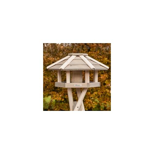 VOSS.garden Valbo - hochwertiges Vogelhaus mit Kreuzstandfuß, weiß