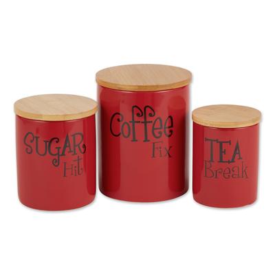 DII Coffee/Sugar/Tea Ceramic Canister (Set of 3)